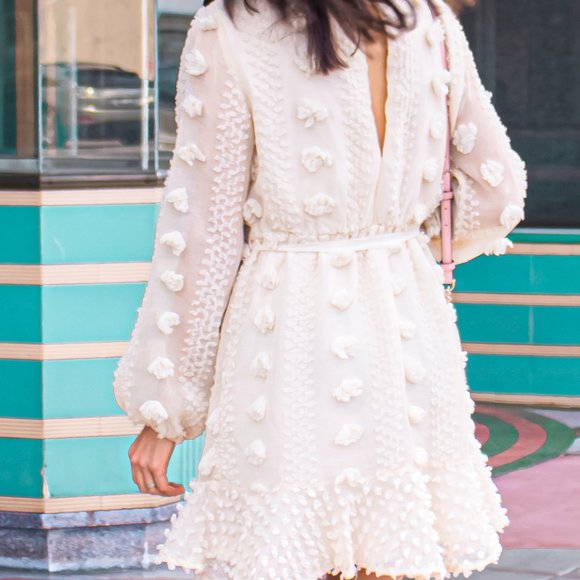 ⭐️NEW⭐️Angeleyes PomPom Long Sleeve Ruffle Dress - Picture 3 of 9